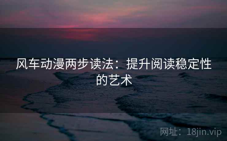 风车动漫两步读法：提升阅读稳定性的艺术